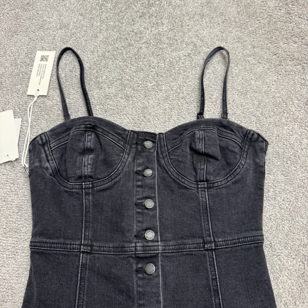 Denim Forum Aritzia Eyeliner Traceur Yeux Noir Midi Dress Womens Small Black NWT - Picture 3 of 16